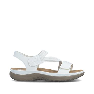 Rieker Twin Velcro Cross Strap Sandal - White
